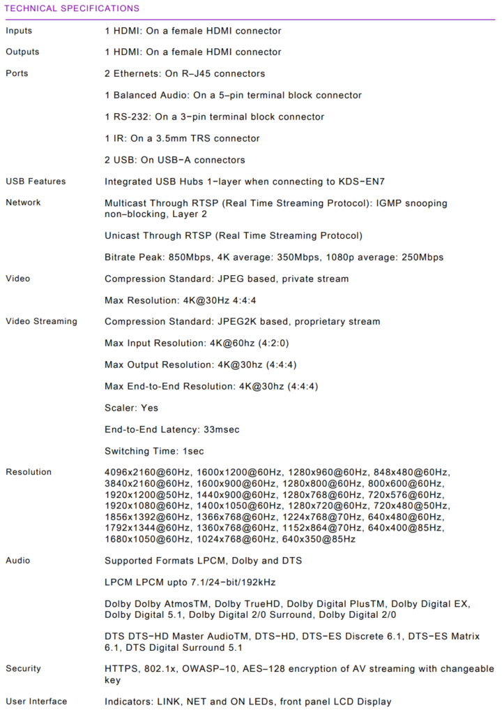 Kramer KDS-DEC7 - WISE AV Solution