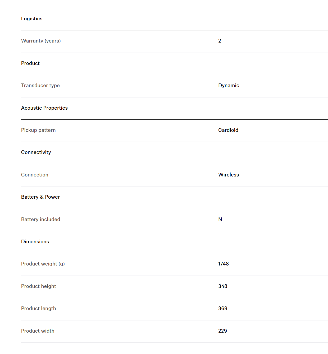 Sennheiser CHG 4N UK_tech specs